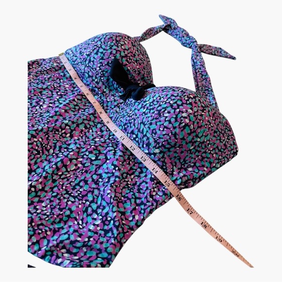 NEW Swimsuits for All Tie Front Halter One Piece Blue Pink Halter Swimsuit 16 - Picture 8 of 16